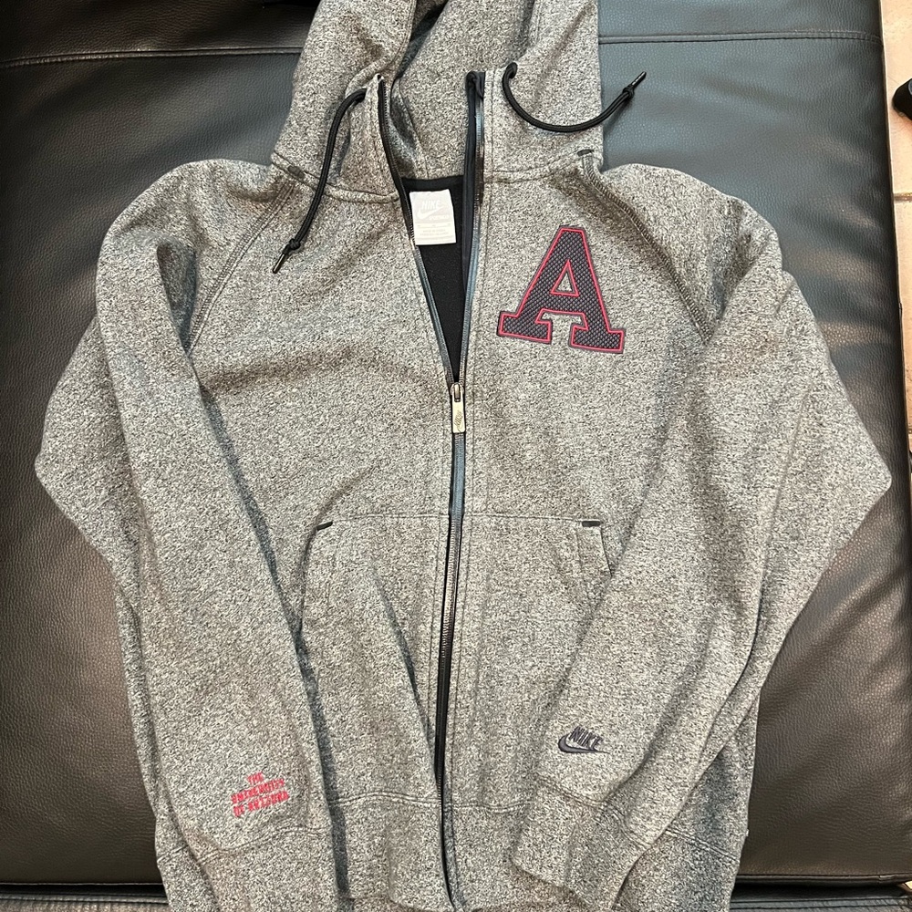 Nike University of Arizona Gray Zip-Up Hoodie